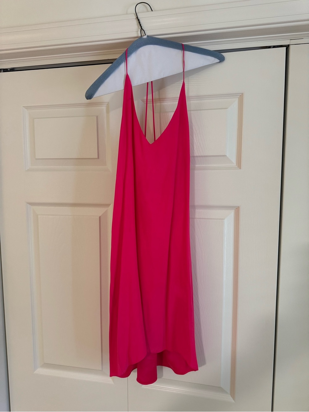 Amanda Uprichard Fuchsia Slip Dress with Spaghetti Straps